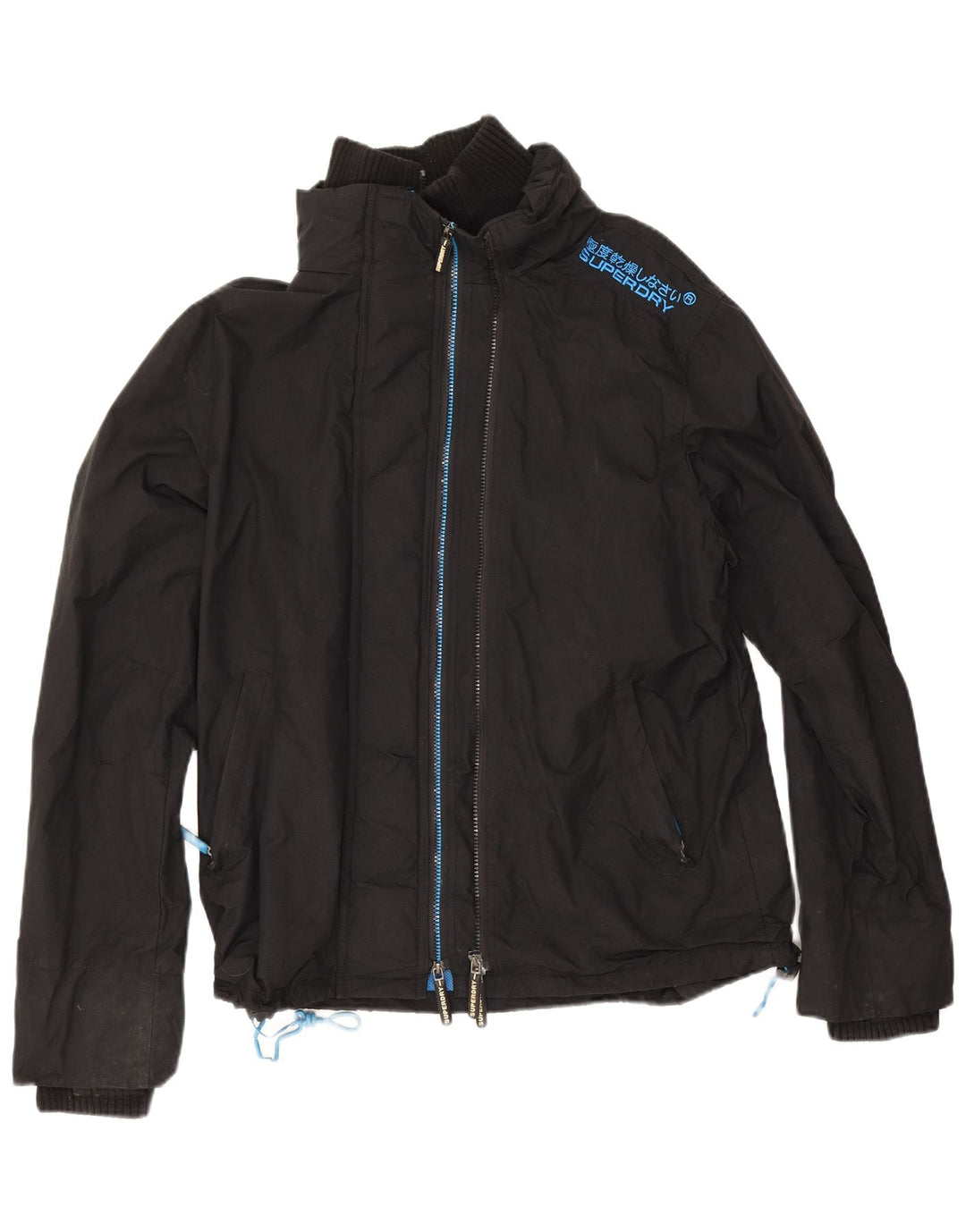 Superdry Windcheater regnjakke til mænd UK 42 XL sort nylon