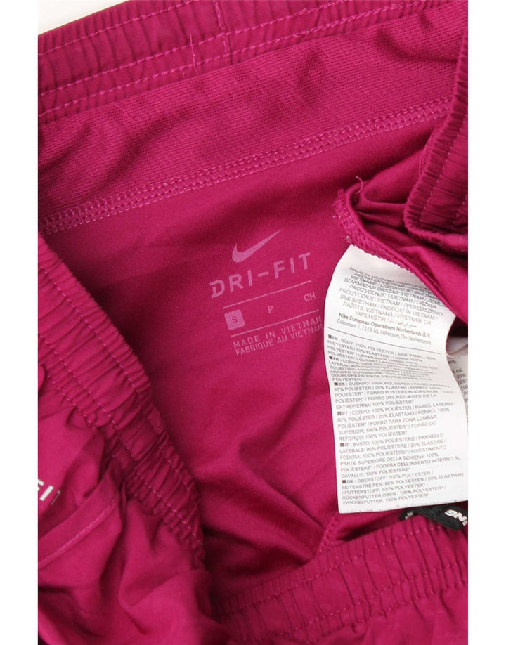 Nike Dame Dri Fit Sport Shorts UK 10 Small Pink Polyester