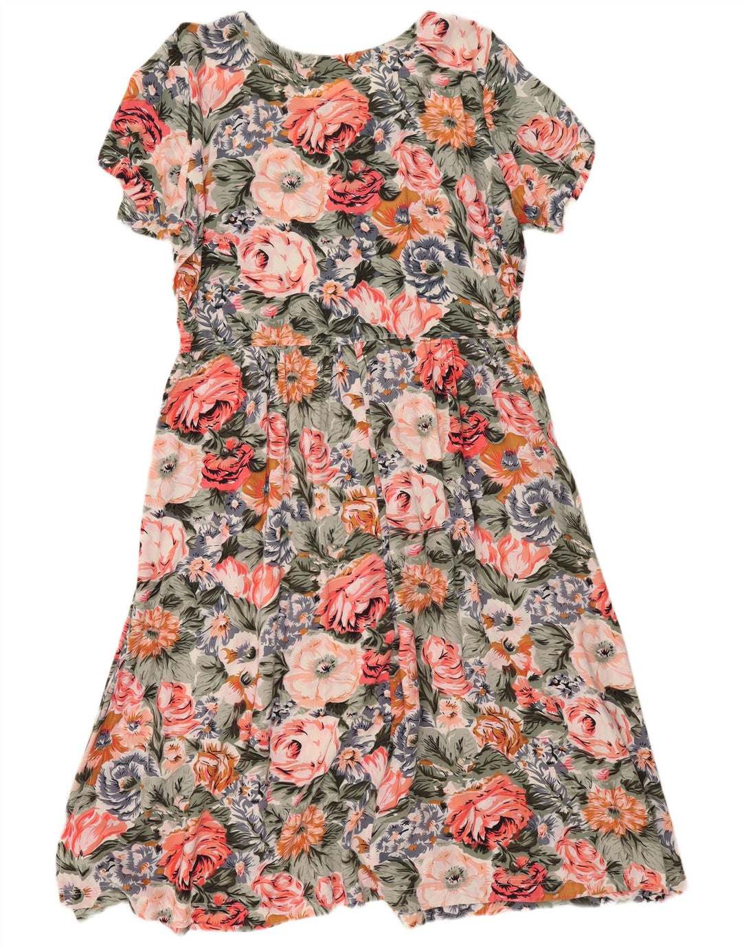 RAGAZZA Womens Oversized A-Line Dress UK 14 Medium Multicoloured Floral