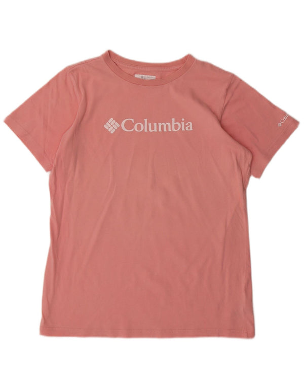 Columbia Girls Grafisk T-Shirt Top 15-16 år XL Pink Bomuld