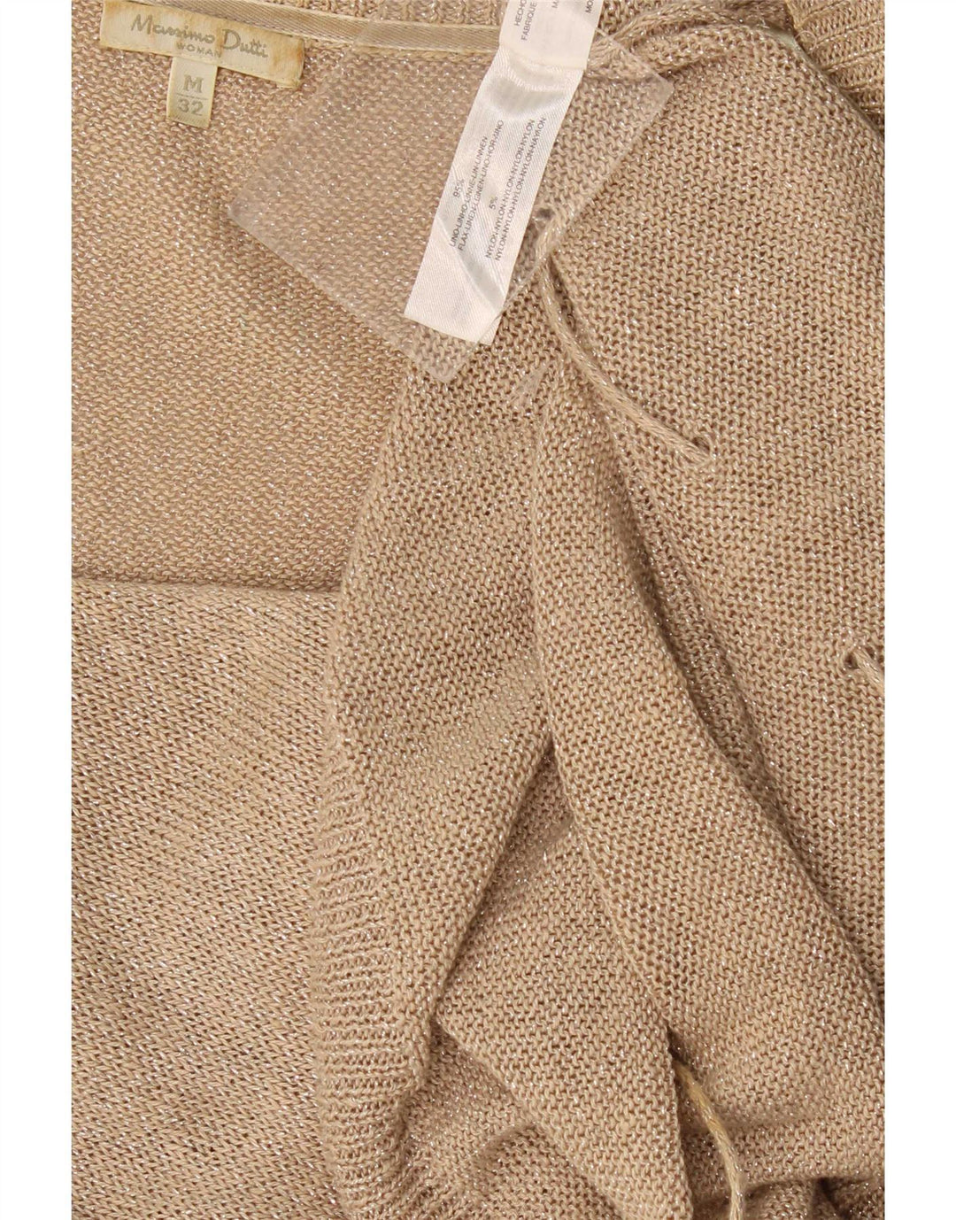 Massimo Dutti Dame Jumper Dress UK 14 Medium Beige Flecked Linen