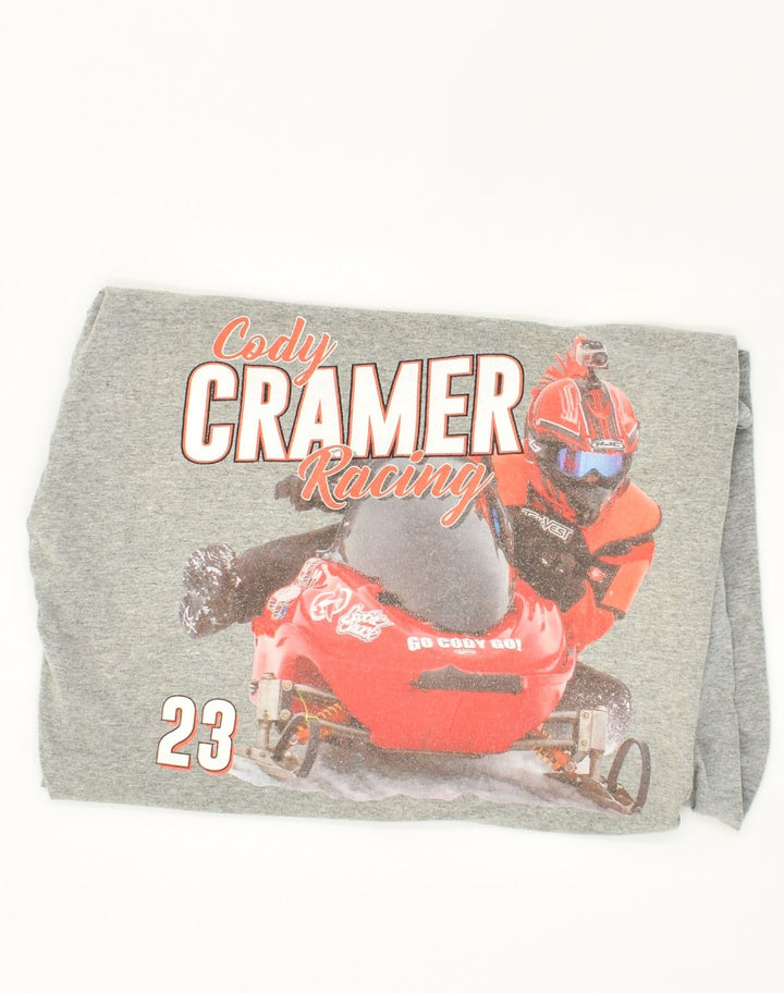 VINTAGE Mens Graphic T-Shirt Top Medium Grey Cotton Vintage Vintage and Second-Hand Vintage from Messina Hembry 