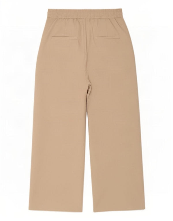 Zara kvinders højtaljede chinobukser med brede ben Small W26 L25 Beige