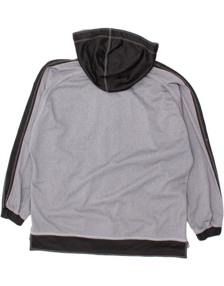 DIADORA Womens Oversized Hooded Tracksuit Top Jacket UK 20 2XL Grey Vintage Diadora and Second-Hand Diadora from Messina Hembry 