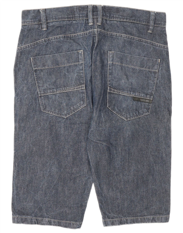 Vintage Herre Cargo Denim Shorts W32 Medium Navy Blue