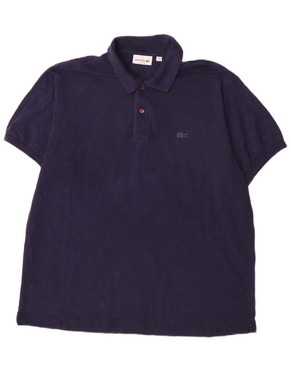 Lacoste Herre Classic Fit Polo Shirt Størrelse 7 2XL Navy Blue Bomuld