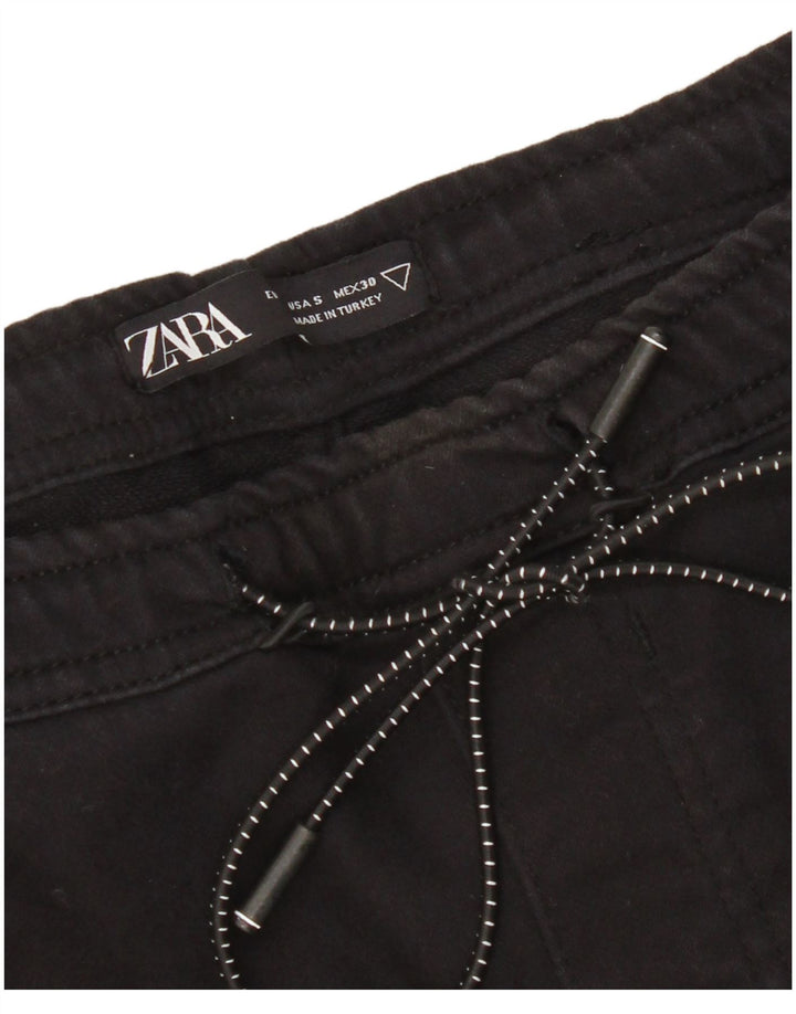 Zara Dame Cargo Træningsdragt Bukser UK 8 Small Black