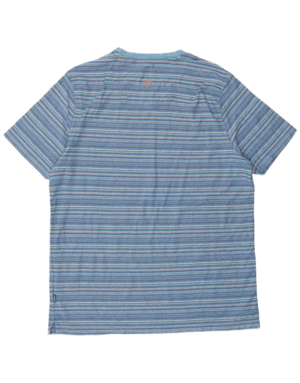 Fat Face Herre T-Shirt Top XL Blå Stribet Bomuld