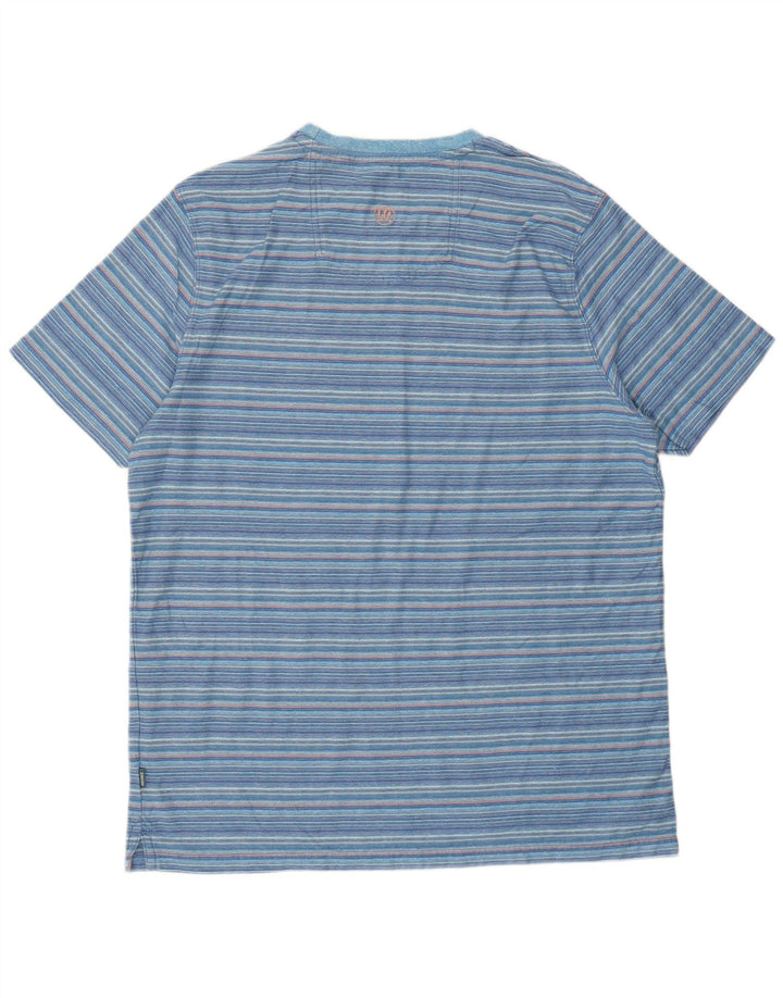Fat Face Herre T-Shirt Top XL Blå Stribet Bomuld