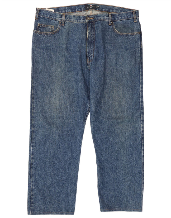 Marks & Spencer Herre Blue Harbor Straight Jeans W40 L26 Blå Bomuld