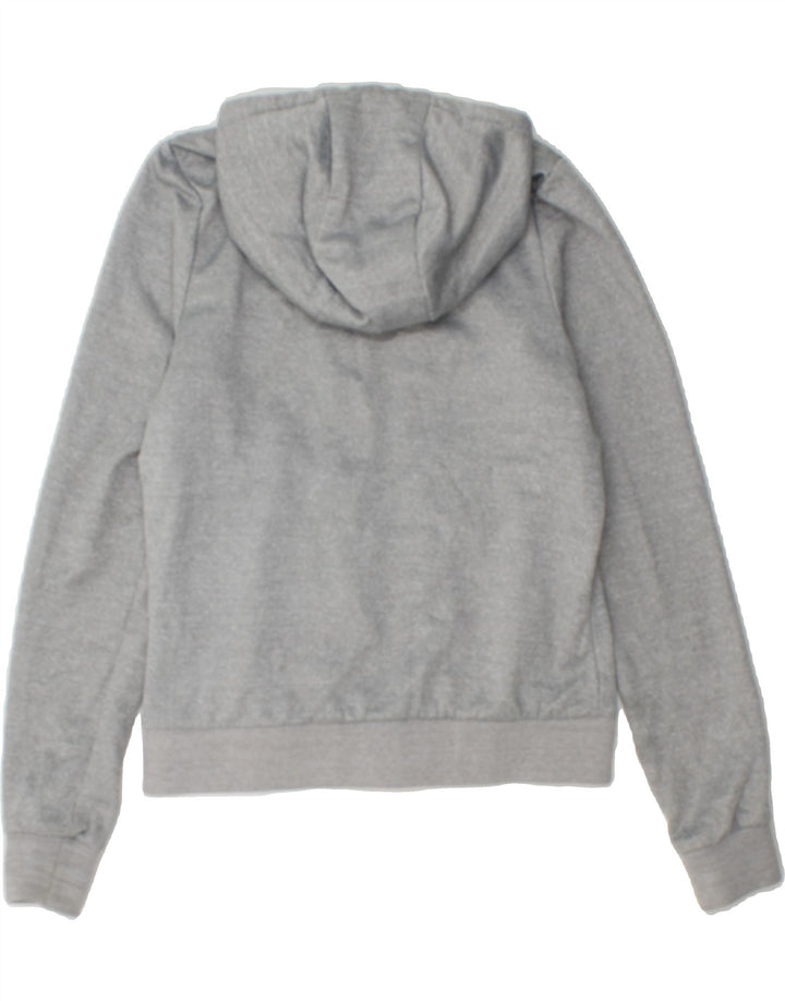 ELLESSE Womens Zip Hoodie Sweater UK 10 Small Grey Striped Polyester Vintage Ellesse and Second-Hand Ellesse from Messina Hembry 