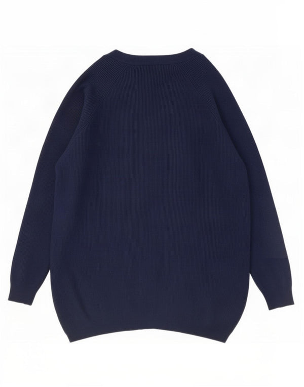 Marks & Spencer Womens Open Cardigan Sweater UK 14 Medium Navy Blue Viscose