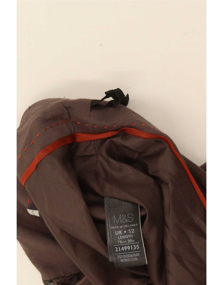 Marks & Spencer A-line nederdel til kvinder UK 12 Medium W32 Brun polyester