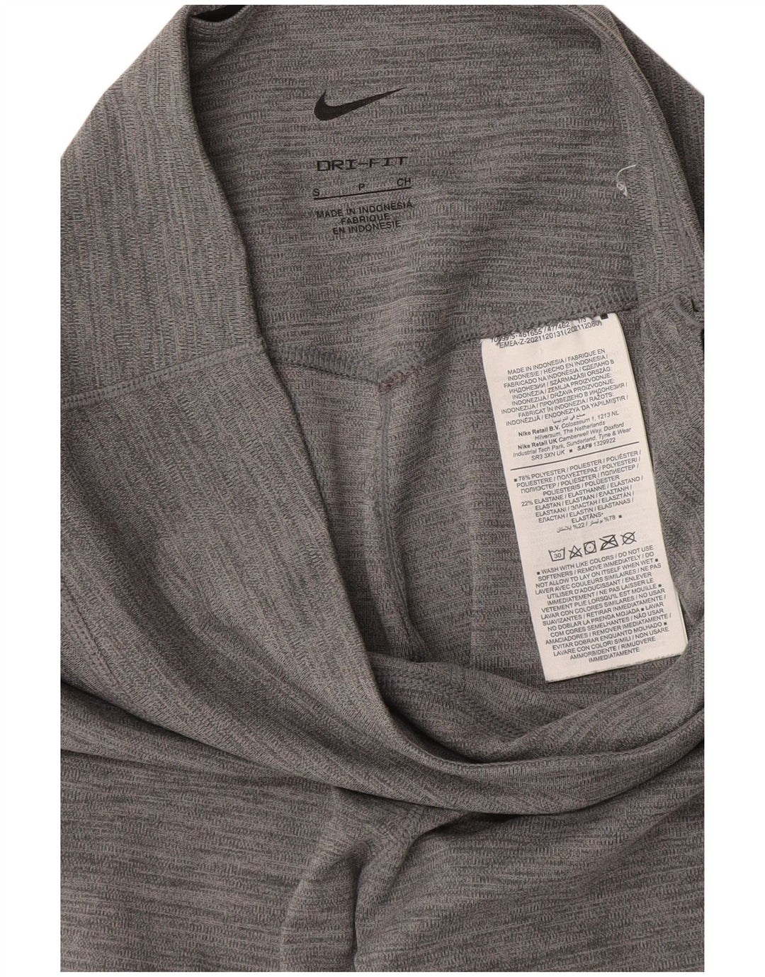 Nike Dame Dri Fit Leggings UK 8 Small Grå Flecked Polyester