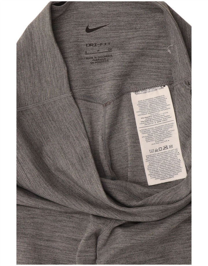 Nike Dame Dri Fit Leggings UK 8 Small Grå Flecked Polyester