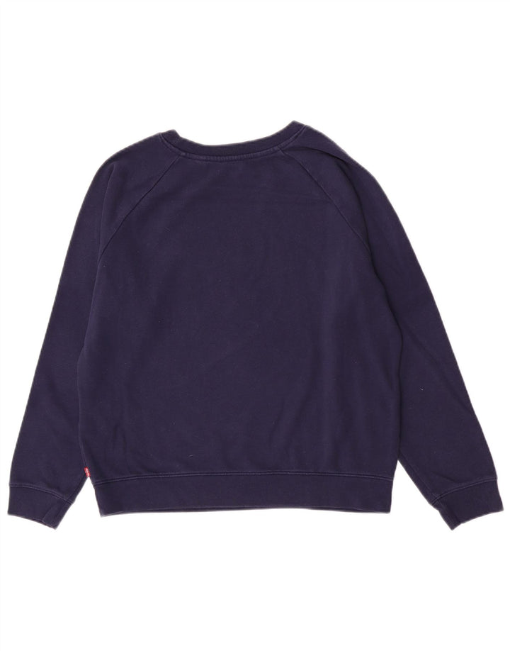 Levi's Grafisk Sweatshirt Jumper UK 14 Medium Marineblå Bomuld