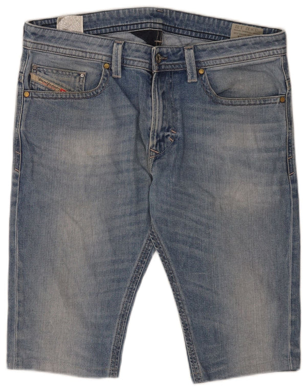 Diesel Herre Thavar Slim Skinny Denim Shorts W32 Medium Blue Cotton