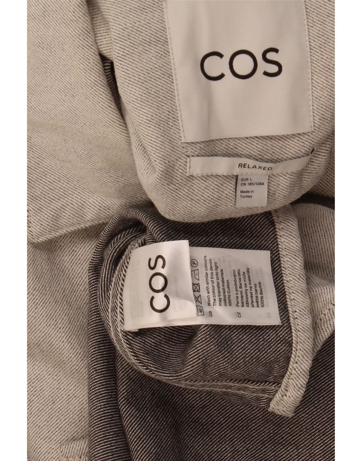 Cos Herre Relaxed Fit Flanellskjorte Stor Beige Bomuld
