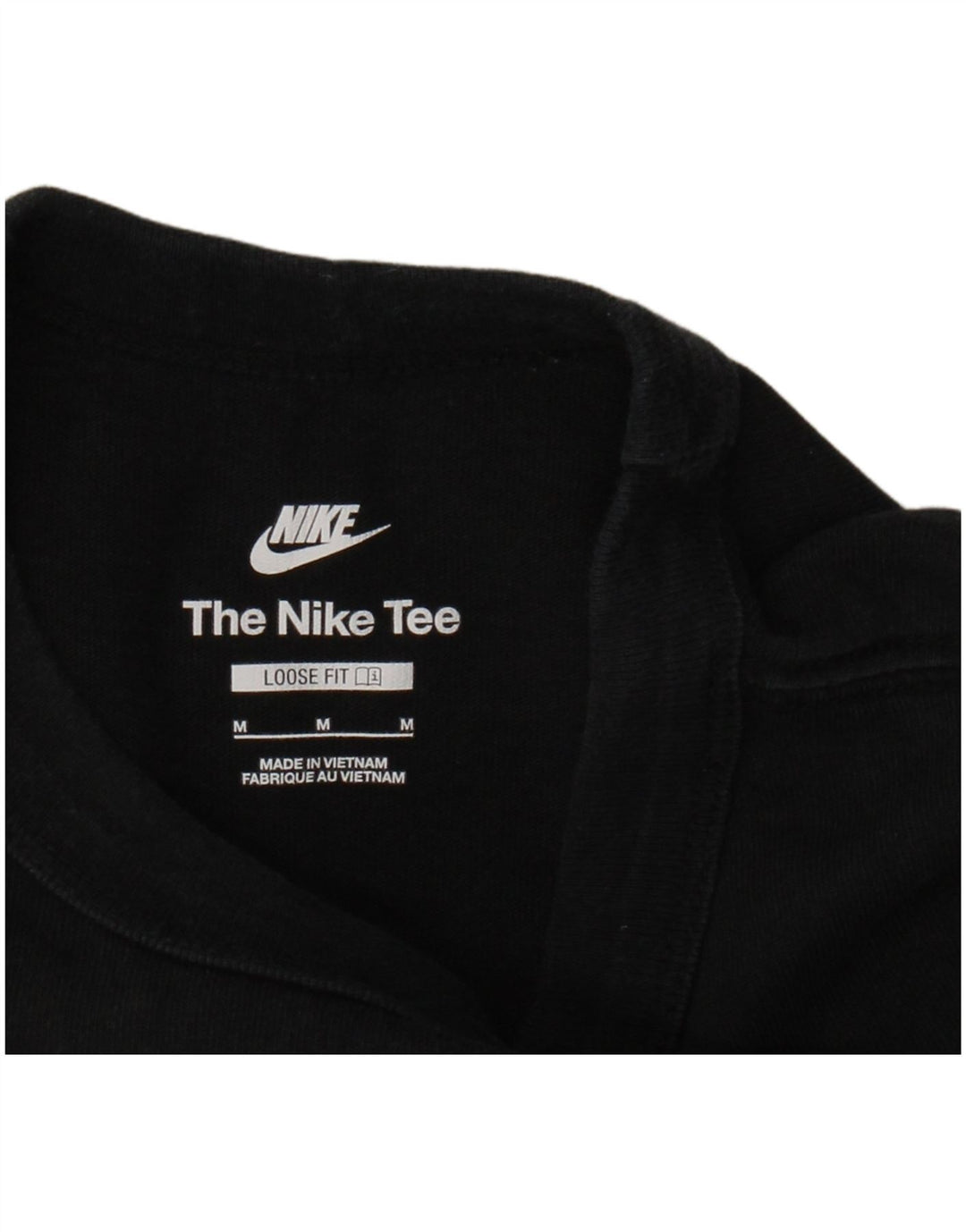 NIKE Herre Loose Fit T-shirt Top Medium Sort Bomuld