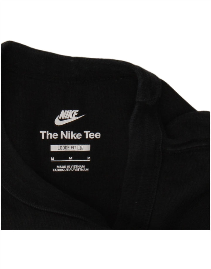 NIKE Herre Loose Fit T-shirt Top Medium Sort Bomuld