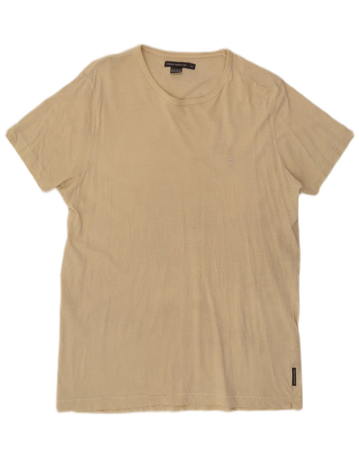 French Connection Herre T-Shirt Top XL Beige Bomuld