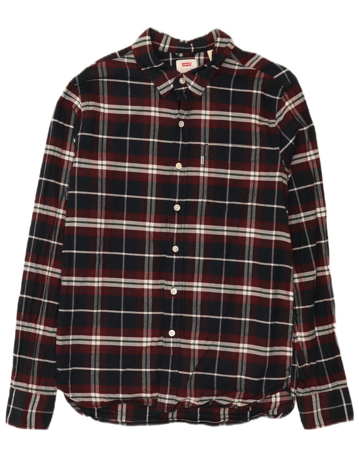 Levi's Flanelskjorte til mænd, lille sort ternet bomuld