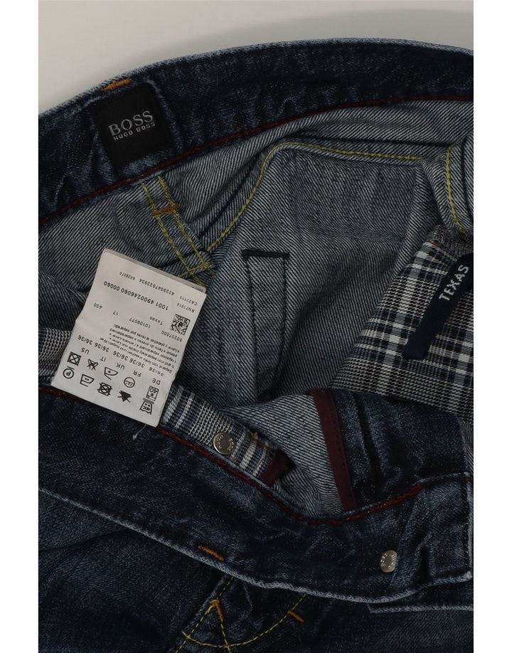 HUGO BOSS Straight jeans til mænd W36 L36 blå bomuld