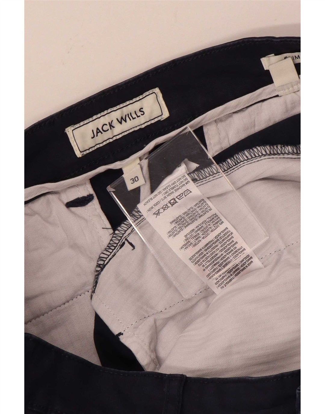 Jack Wills Herre Slim Fit Chino Shorts W30 Medium Marineblå Bomuld