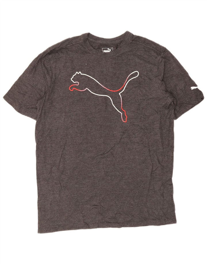 Puma Herre grafisk T-shirt top lille grå bomuld