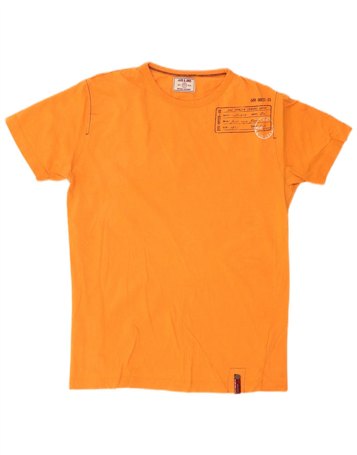 Jack & Jones Herre grafisk T-shirt Top Medium Orange Bomuld