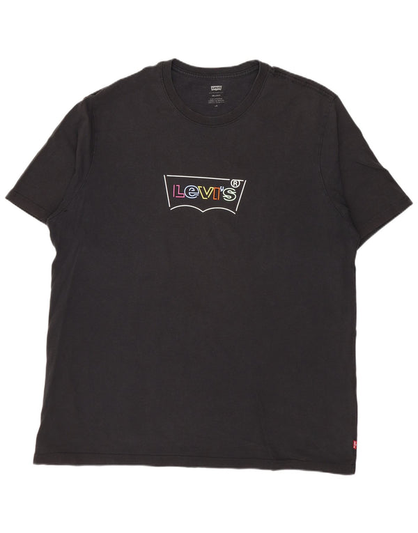 Levi's Herre Relaxed Fit Grafisk T-Shirt Top Stor Sort Bomuld