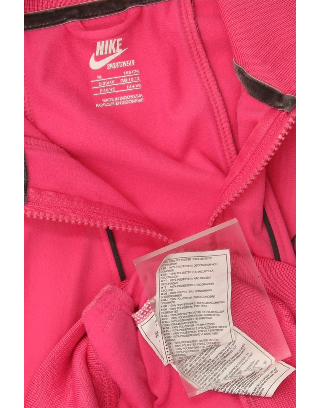 Nike træningsdragt topjakke til kvinder UK 10/12 Medium Pink Polyester