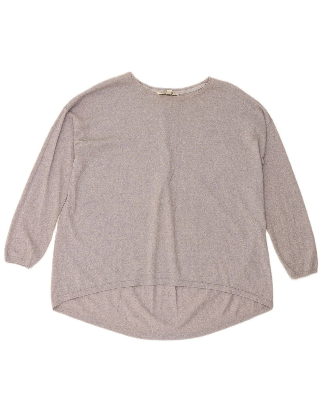 MONSOON Dame Loose Fit Boat Neck Jumper Sweater UK 14 Medium Lilla Uld