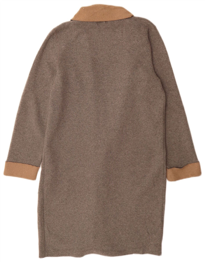 Marks & Spencer Womens Open Overcoat UK 10 Small Grey Colourblock Polyester
