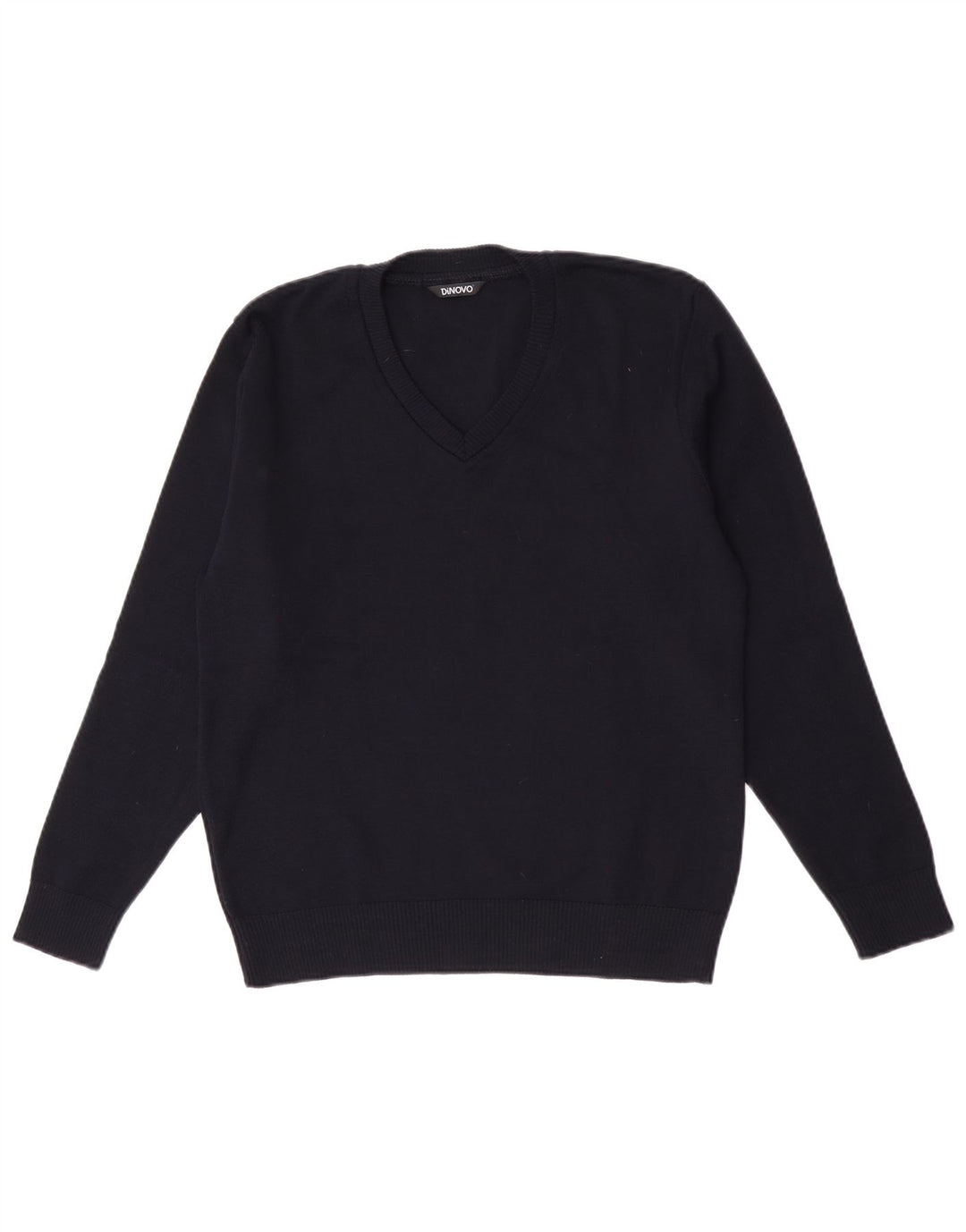 Vintage Dame V-hals sweater IT 42 Medium Navy Blue