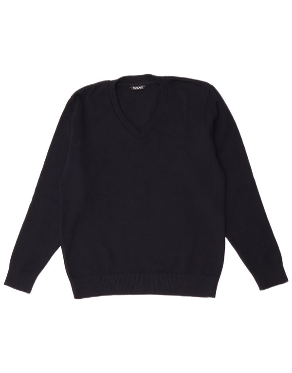 Vintage Dame V-hals sweater IT 42 Medium Navy Blue