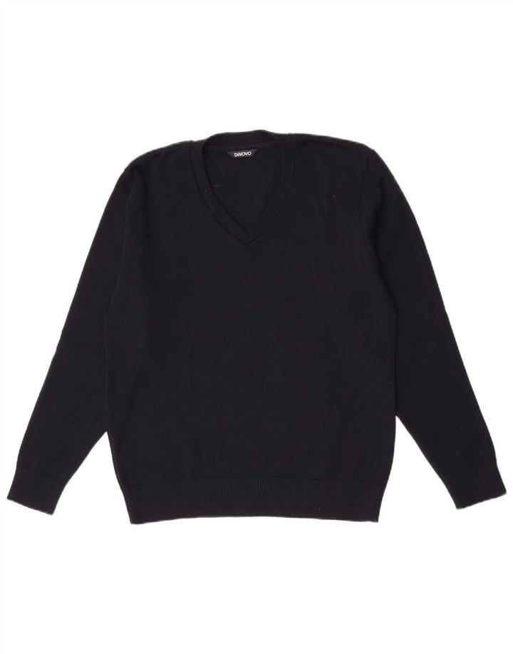 Vintage Dame V-hals sweater IT 42 Medium Navy Blue