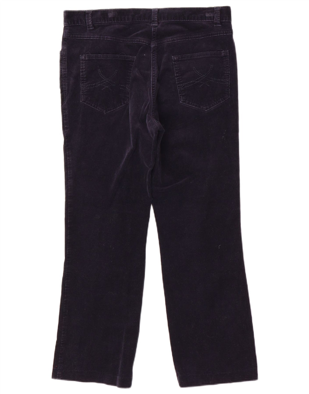 Marks & Spencer Dame Bootcut Cropped Trousers UK 12 Medium W32 L25 Navy B