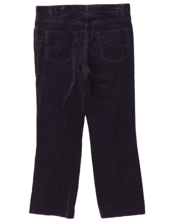 Marks & Spencer Dame Bootcut Cropped Trousers UK 12 Medium W32 L25 Navy B