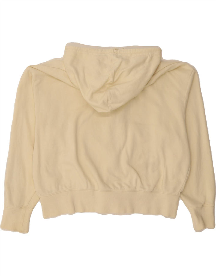 NIKE Womens Oversized Graphic Zip Hoodie Sweater UK 14 Medium Beige Cotton Vintage Nike and Second-Hand Nike from Messina Hembry 