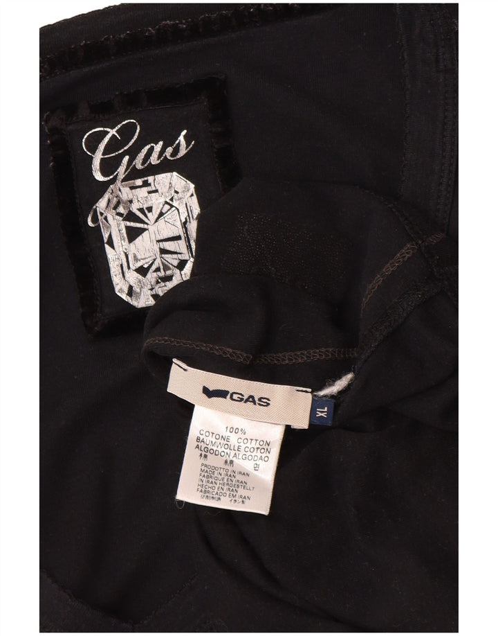 GAS Dame Top Langærmet UK 18 XL Sort Bomuld