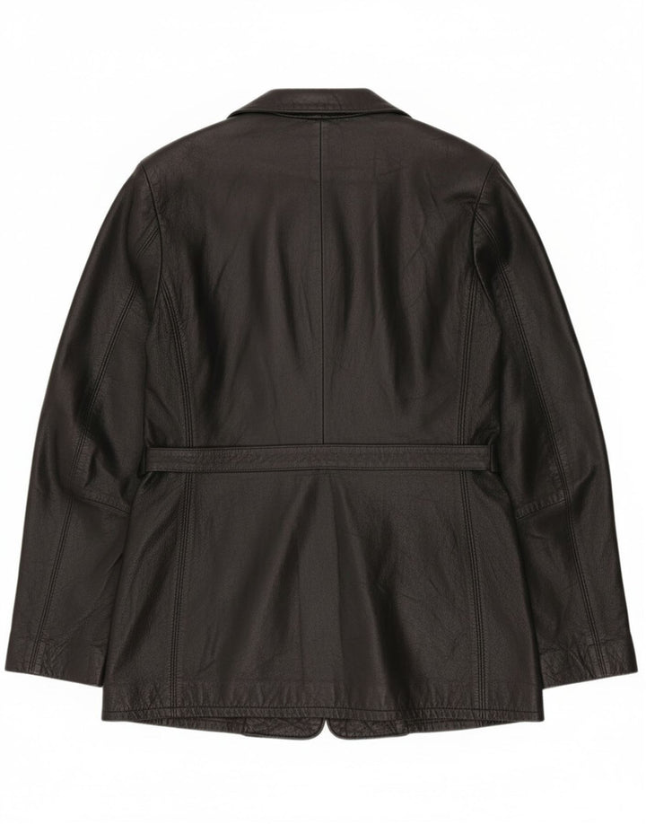 Vagabond Dame Læderjakke UK 16 Stor Sort Læder