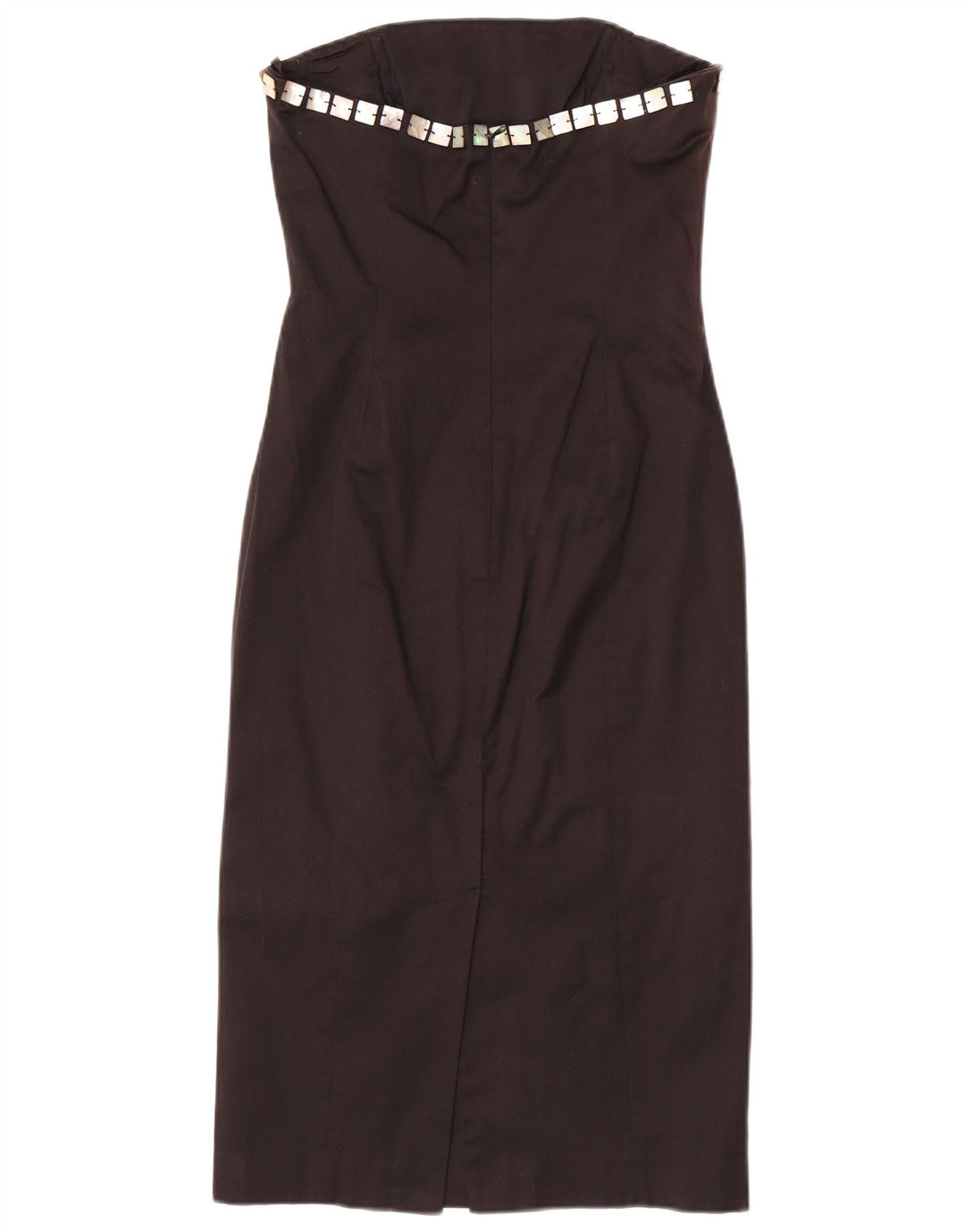 Coast Dame Stropløs Kjole UK 10 Small Black Cotton