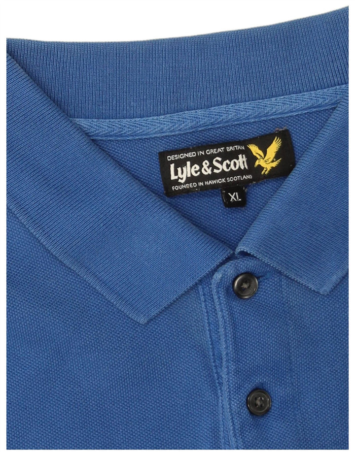 Lyle & Scott herre poloshirt XL blå bomuld