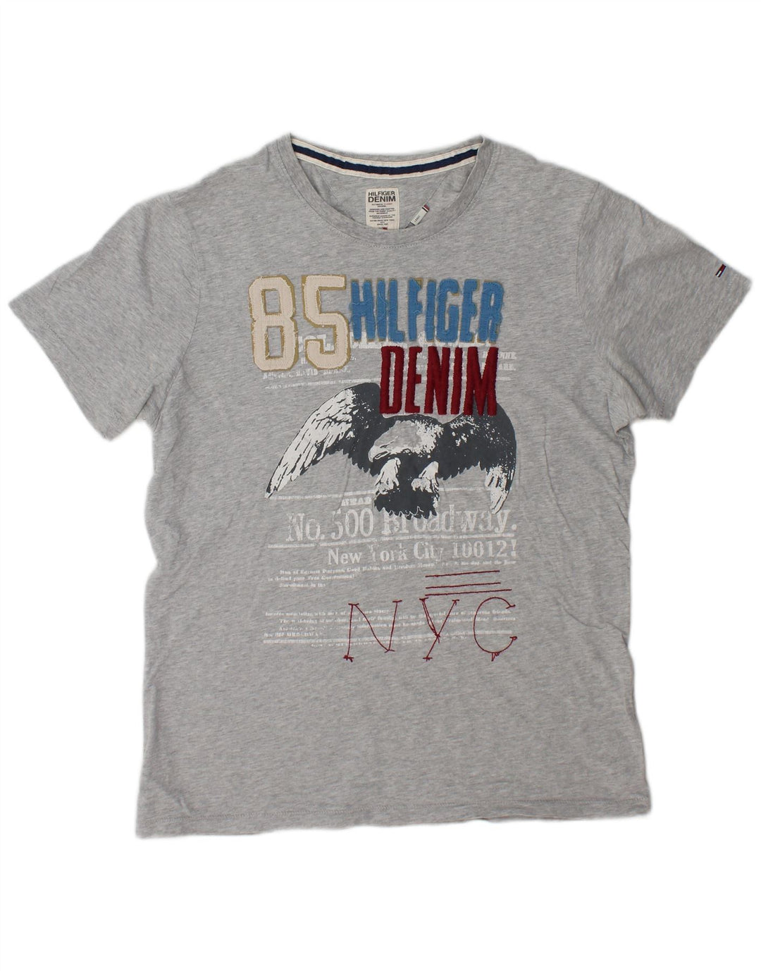 Tommy Hilfiger Herre Grafisk T-Shirt Top Stor Grå