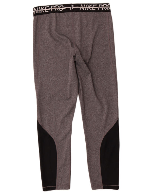 Nike Dame Dri Fit Grafiske Leggings UK 14 Medium Grey Colourblock