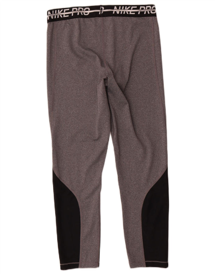 Nike Dame Dri Fit Grafiske Leggings UK 14 Medium Grey Colourblock