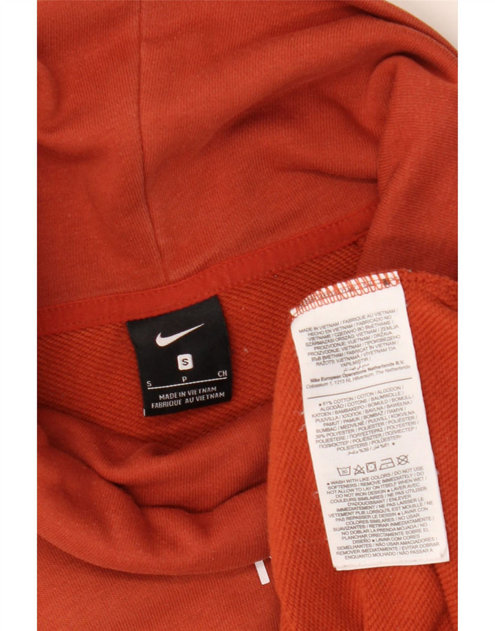 Nike Dame grafisk rullehals Sweatshirt Jumper UK 10 Small Orange Bomuld