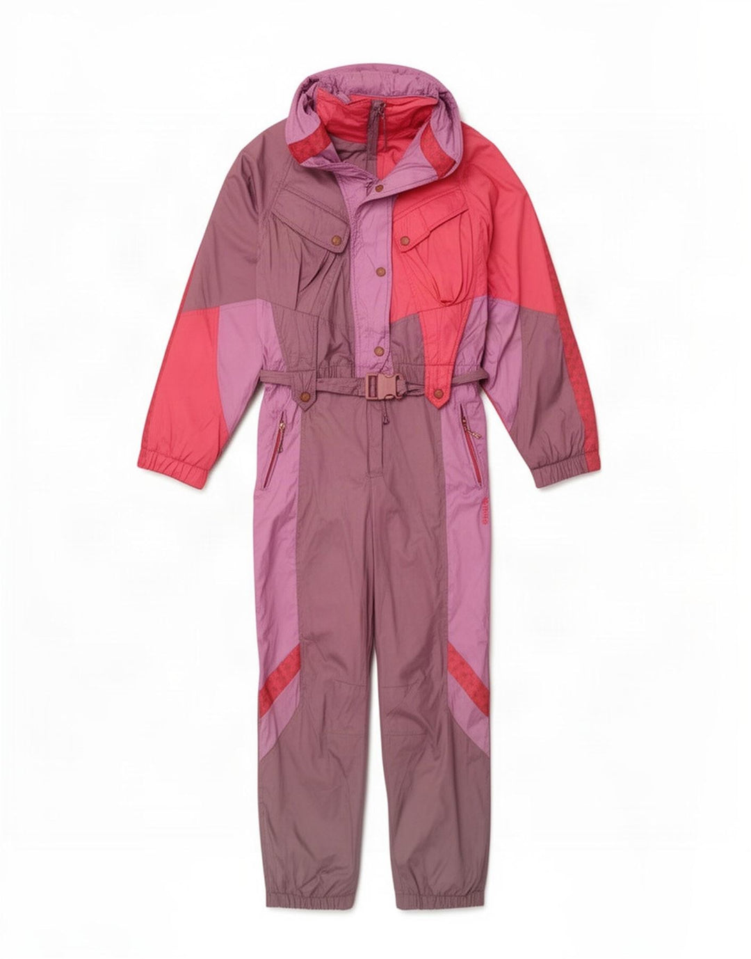 Diadora Dame Ski Jumpsuit UK 10 Small Purple Colourblock Polyester