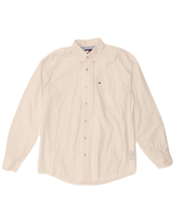 TOMMY HILFIGER Drengeskjorte 13-14 år Stor hvid bomuld